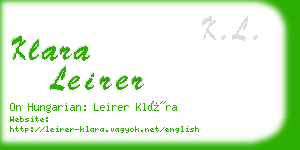 klara leirer business card